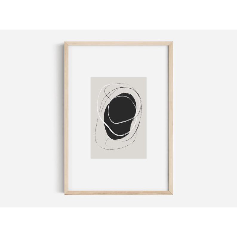 Tranh treo tường | Tranh nghệ thuật trừu tượng - Black Abstract Art Print, Black and White Abstract Art 03