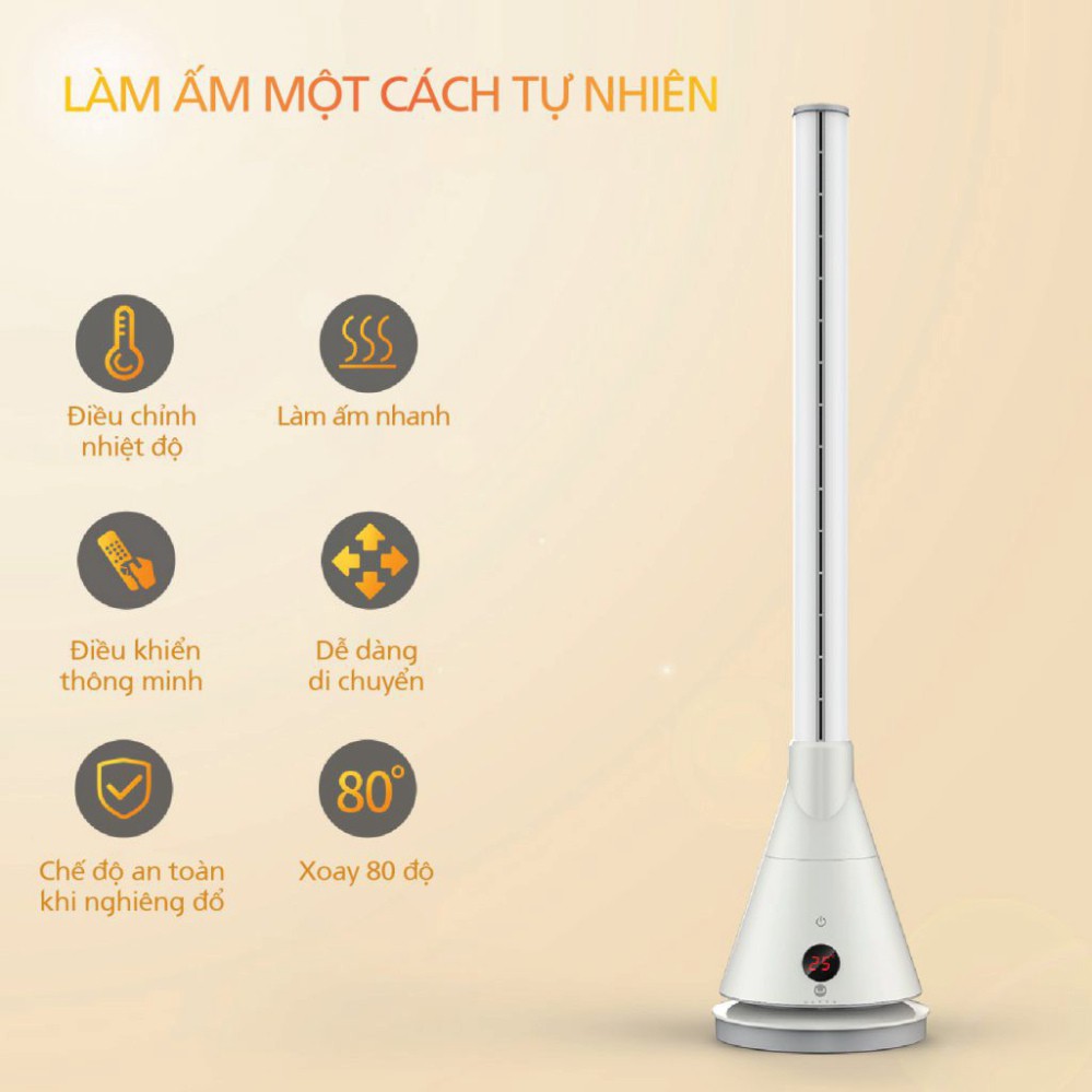 Quạt tháp làm mát và sưởi ấm U ULTTY SKJ CR018H- Trắng- Sản xuấ tại nhà máy lớn nhất thế giới- Hàng chính hãng