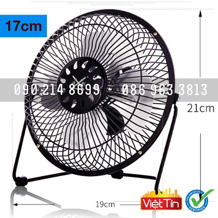 Quạt văn phòng USB 17cm Chạy liên tục trên 5h Bảo hành 6 tháng - Hàng nhập | BigBuy360 - bigbuy360.vn