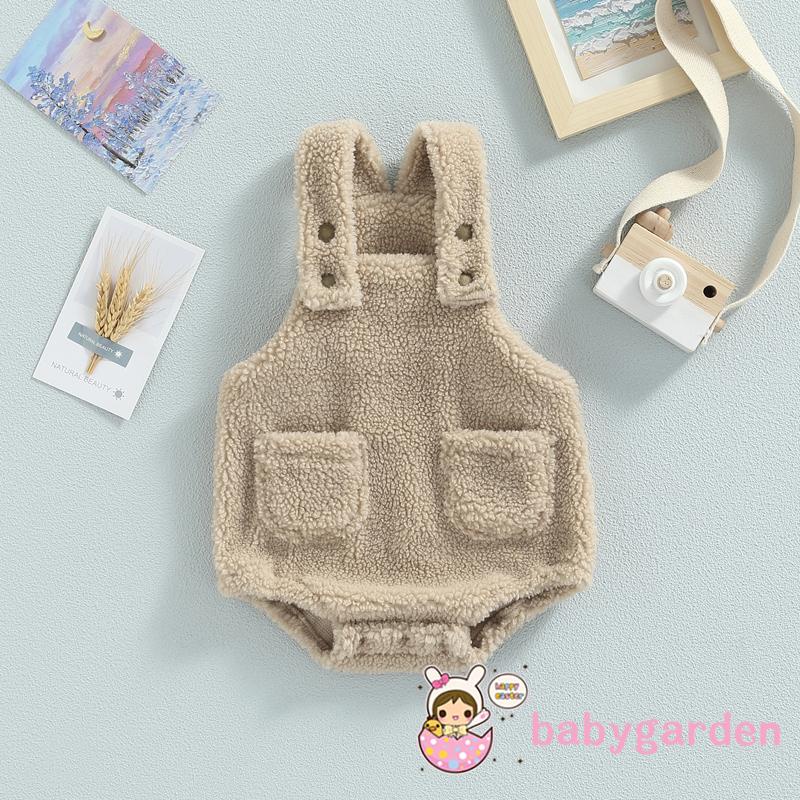 Bộ Áo Liền Quần Bằng Vải Bông Hai Dây Có Túi Dễ Thương Dành Cho Bé Trai 0-18 Tháng