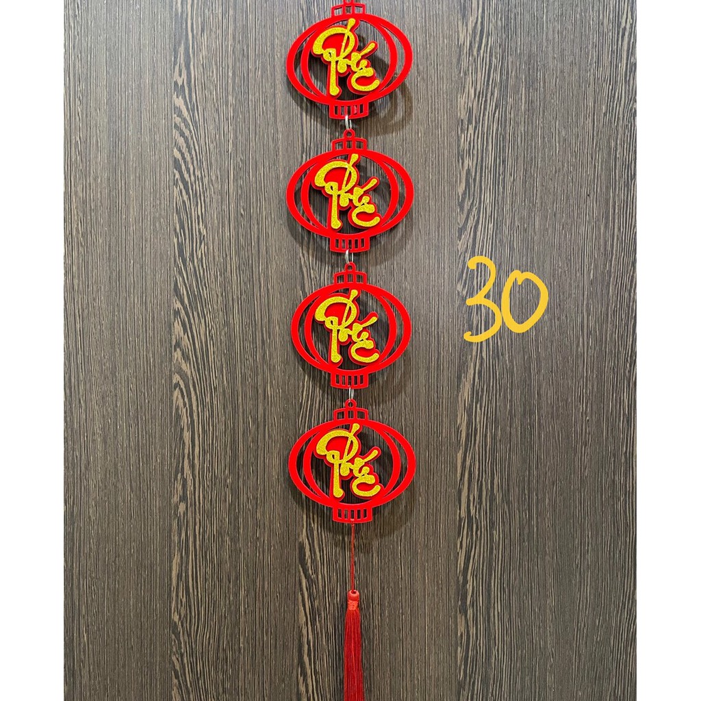 Dây treo nhung đỏ trang trí tết TL30 lồng đèn chữ phúc