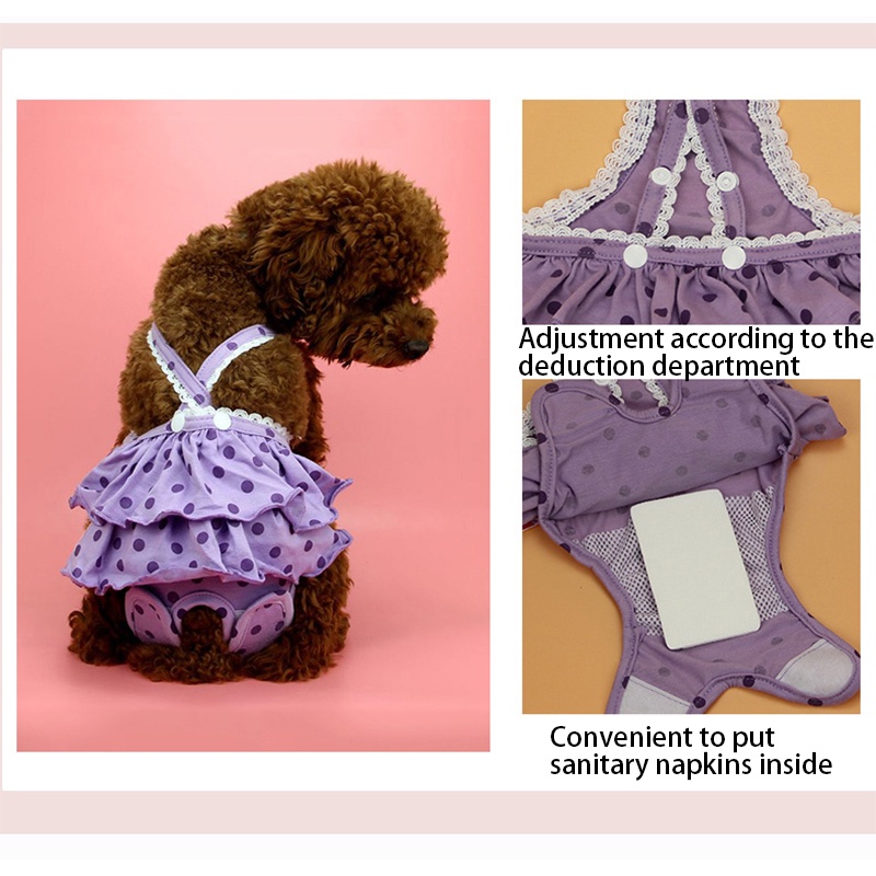 Quần Yếm Chấm Bi Xinh Xắn Cho Thú Cưng