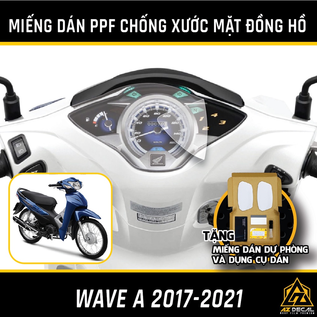 Miếng Dán PPF Bảo Vệ Mặt Đồng Hồ Xe Máy WAVE 2017 - 2021 | Chất Liệu Film PPF Nhập Khẩu