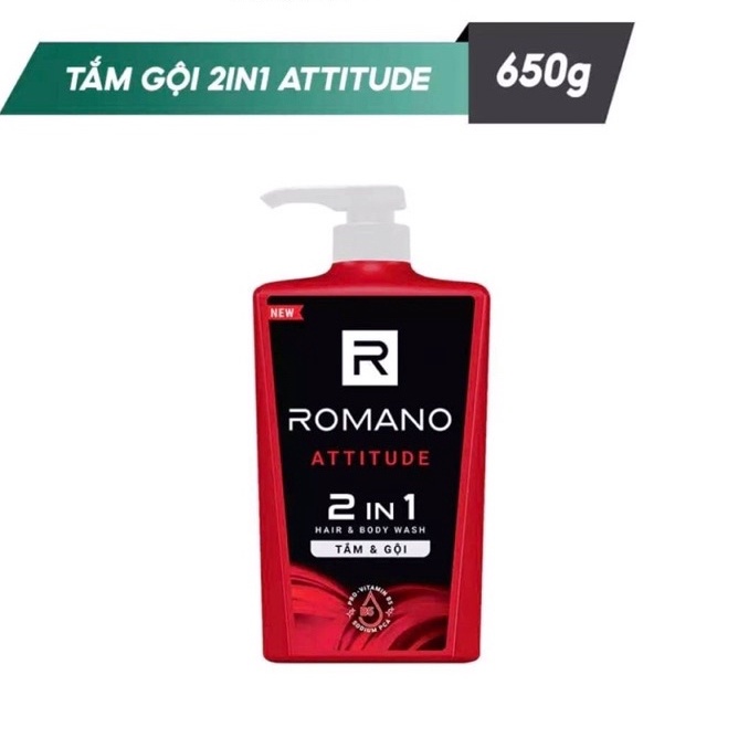 Tắm gội 2 trong 1 Romano hương nước hoa 650g