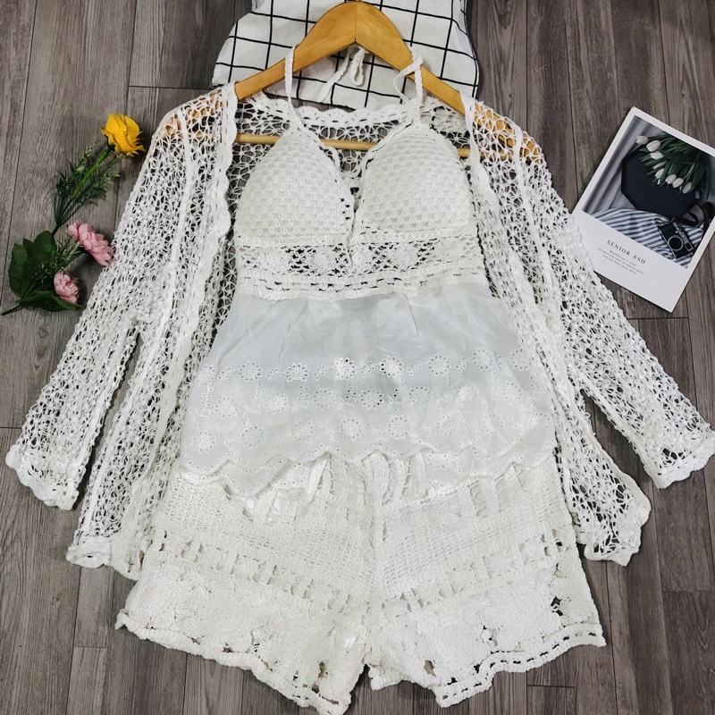 -33-Set bikini ren đi biển 3 món hot hit