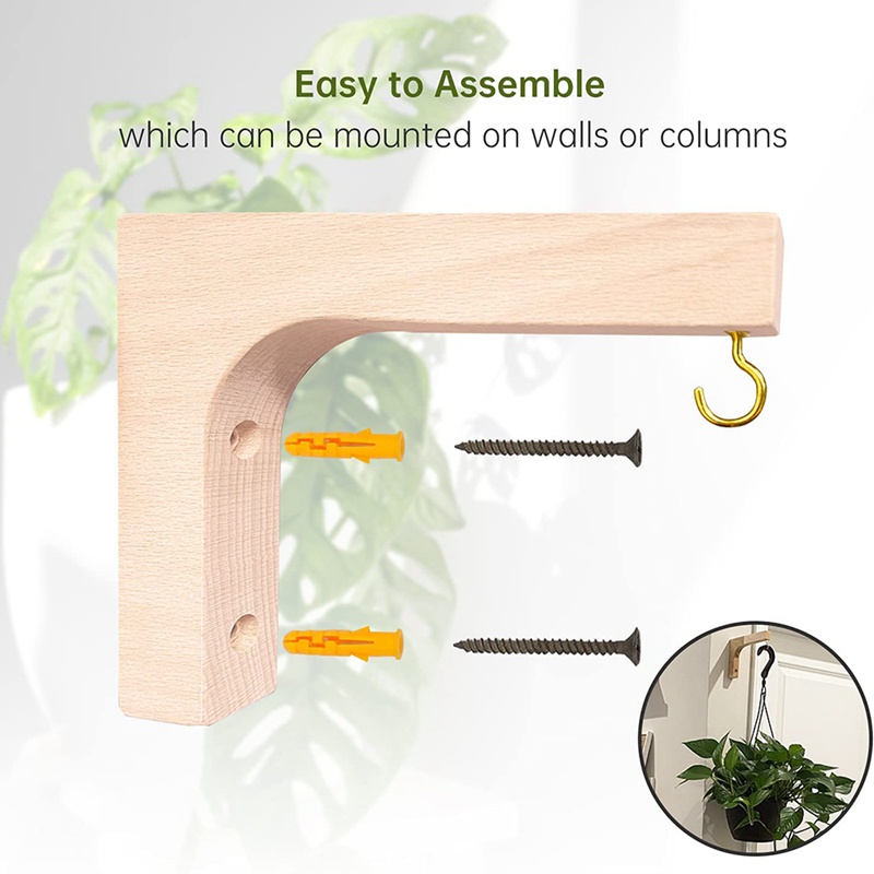 Bộ 2 Móc Treo Chậu Hoa / Cây Cảnh Bằng Gỗ Độc Đáo Trang Trí Nhà Cửa