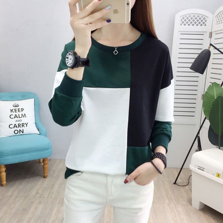 Áo Thun Nữ Dài Tay Dáng Rộng Phong Cách Mùa Thu Mới