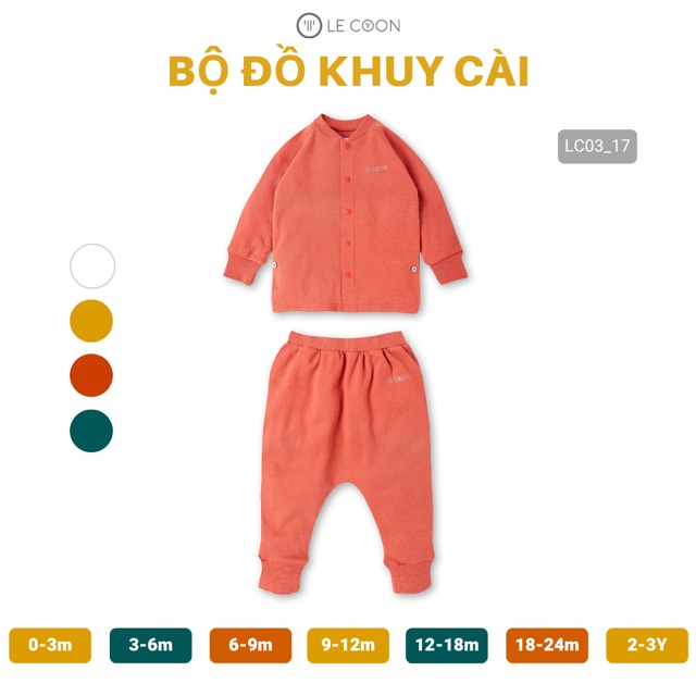 LE COON | Bộ Đồ Khuy Cài 0-3 tuổi [ babyboo]