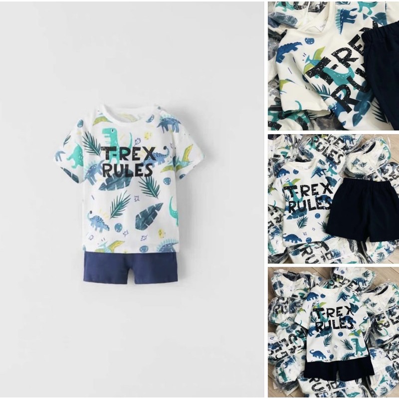 SET BỘ CỘC KHỦNG LONG LÁ XANH ZARA XUẤT DƯ