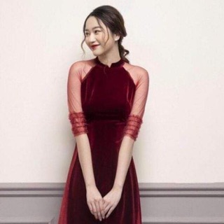 Áo dài cách tân nhung