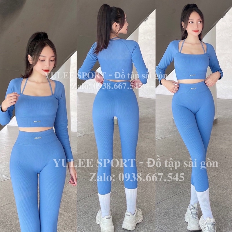 BỘ ĐỒ TẬP GYM YOGA MÙA ĐÔNG TAY DÀI KHÔNG ĐỆM NGỰC GLACIER COLLECTION.