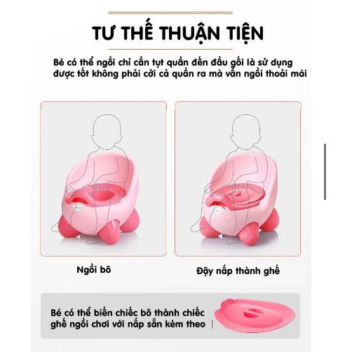 Bô cho bé đi vệ sinh  có tựa lưng - ghế bô cho bé gái, bé trai (bô ngồi trẻ em)