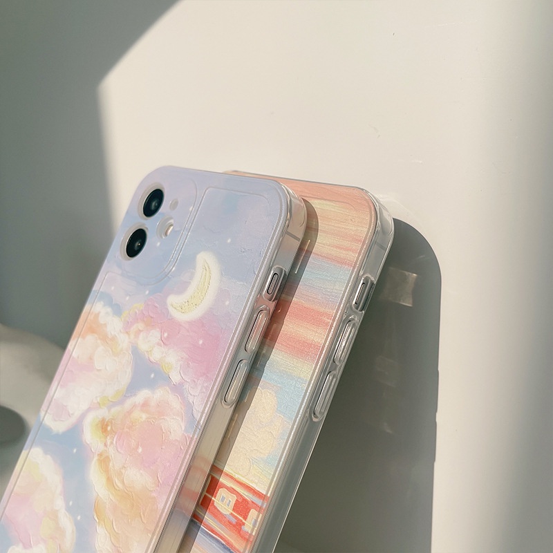 Ốp Điện Thoại Họa Tiết Tranh Sơn Dầu Lãng Mạn Cho iphone 7 8 se 2020 plus x xr xs 11 12 13 14 15 mini pro max