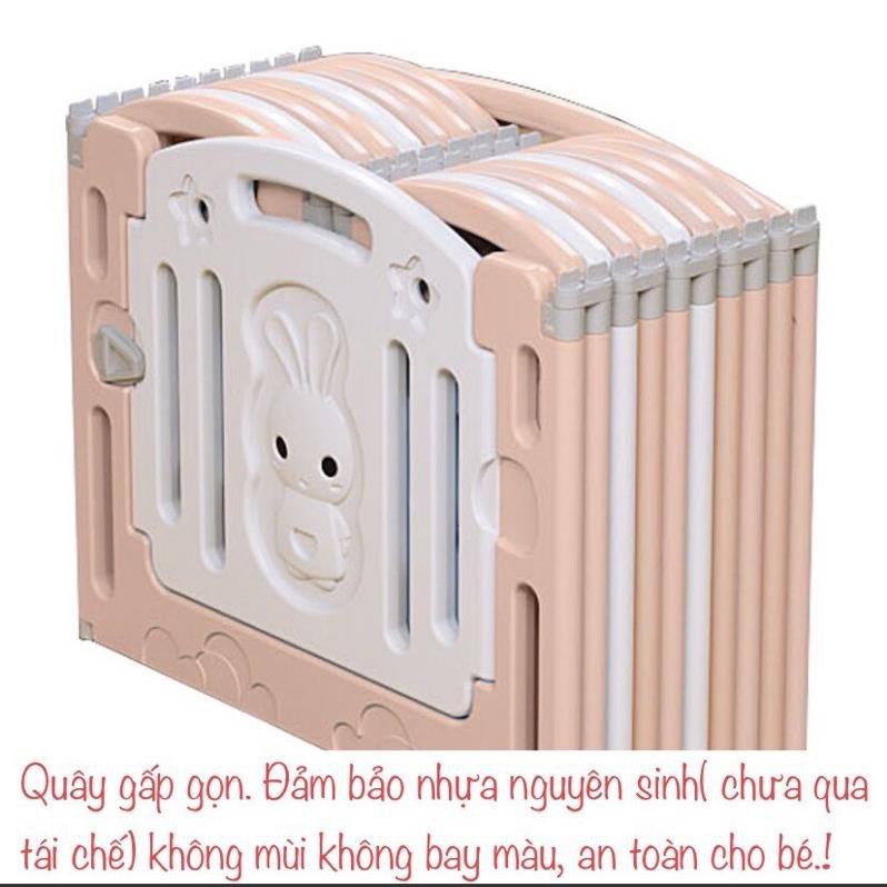 [ FREE SHIP] Bộ Quây Cũi Nhựa Gấp Gọn An Toàn Cho Bé- Tặng Thảm xốp, Bóng Và Sọt Đựng Bóng