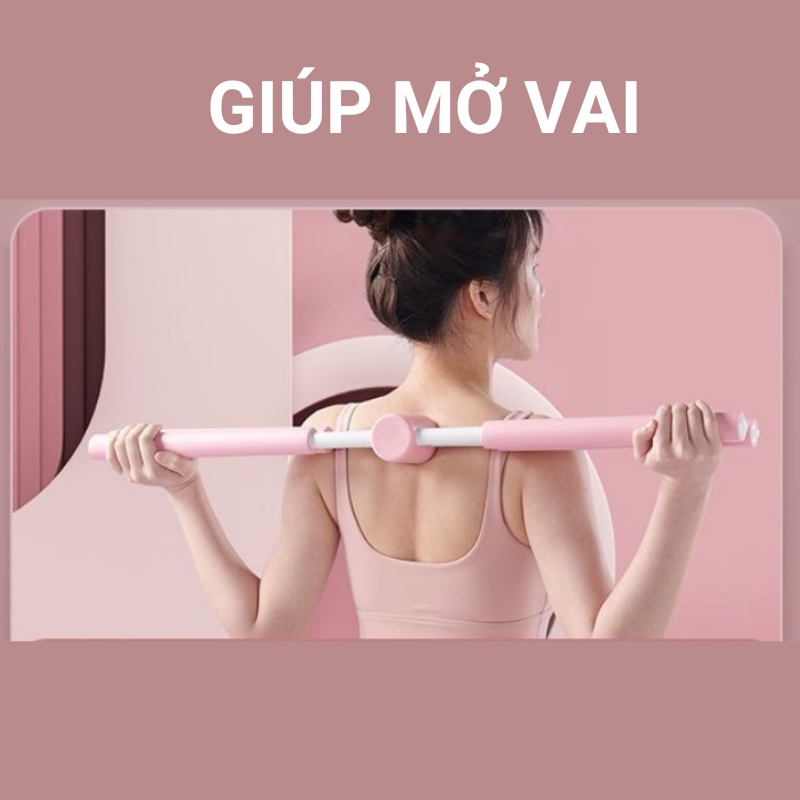 Gậy tập thẳng lưng, Thanh gậy tập yoga chống gù lưng, mở vai định hình lưng vai JUSTFIT STORE