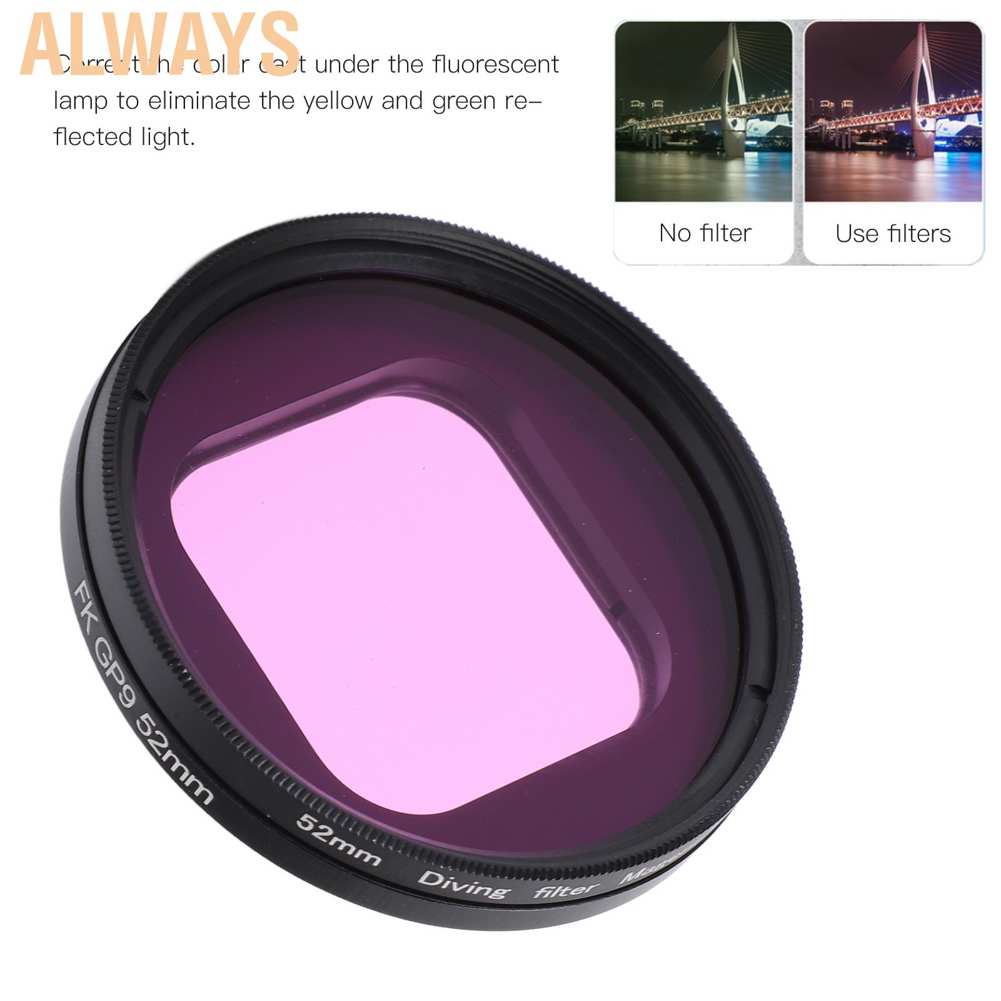 Bộ lọc ống kính máy ảnh 52mm màu tím cho Hero 9 10 | BigBuy360 - bigbuy360.vn
