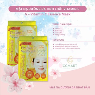 Mặt Nạ Dưỡng Da Cao Cấp, Dưỡng Ẩm, Trắng Da G-Vitamin C Essence Mask Nội Địa Nhật Bản