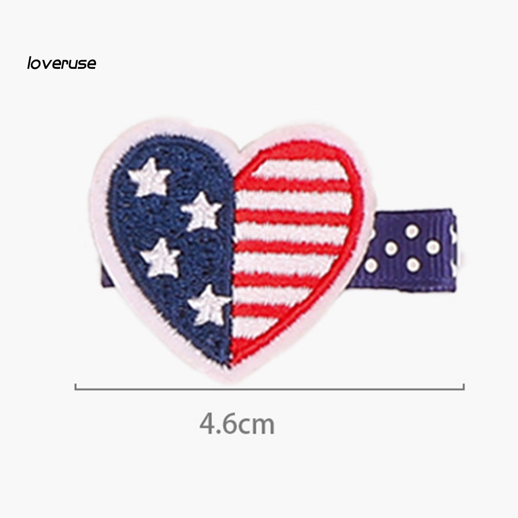 / Lo / Kẹp Tóc Chủ Đề Patriotic Màu Đỏ Xanh Lam Trắng Đáng Yêu Cho Bé Gái