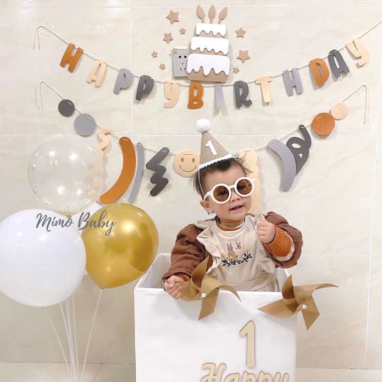 Mũ nón trang trí sinh nhật chất liệu cói cực dễ thương cho bé MH177