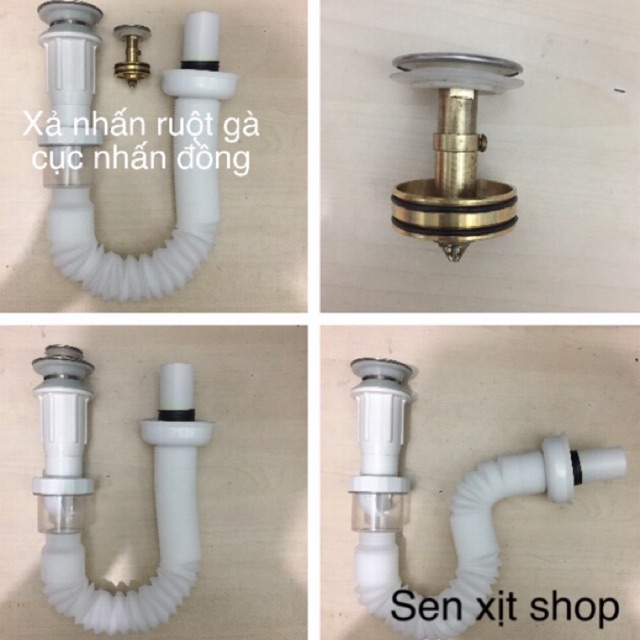 XẢ NHẤN LAVABO RUỘT GÀ CHỐNG HÔI (Xi phông) - sen xịt shop