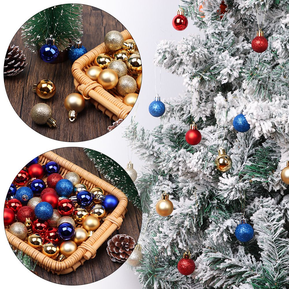 Set 24 Quả Cầu Nhựa 3cm Nhiều Màu Treo Trang Trí Cây Thông Giáng Sinh / Năm Mới Diy