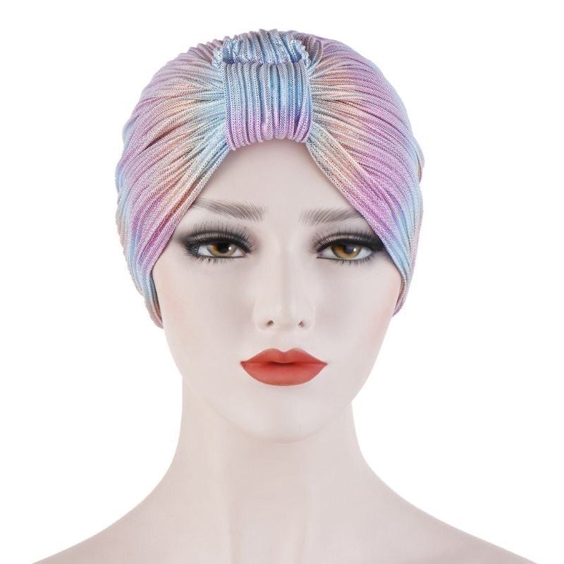 Khăn Turban Quấn Đầu Kiểu Đạo Hồi Đính Kim Loại Lấp Lánh