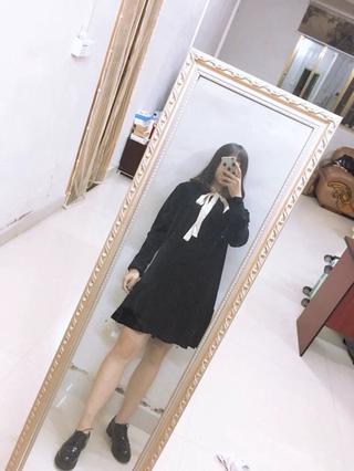 Váy Nhung cổ nơ