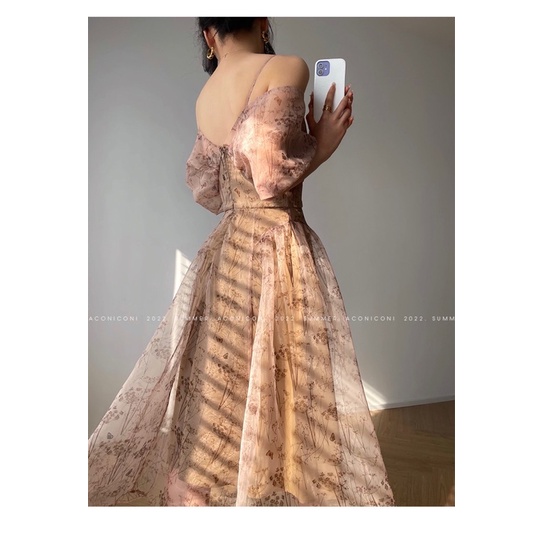 Đầm maxi hoa nhí phong cách quý cô sang trọng thời trang nữ hebe's MSP C99