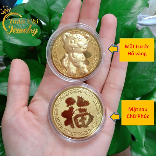 TẶNG TÚI NHUNG Đồng Xu May Mắn Hình Con Hổ Mạ Vàng Cao Cấp, Sang Trọng, Quà Tặng Ý Nghĩa Tết 2022[ LOẠI 1- SỈ GIÁ TỐT]