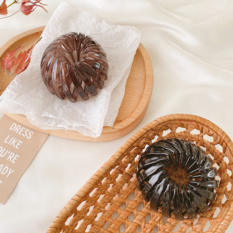 Kẹp tóc nhựa màu trơn thiết kế đơn giản thời trang cho nữ