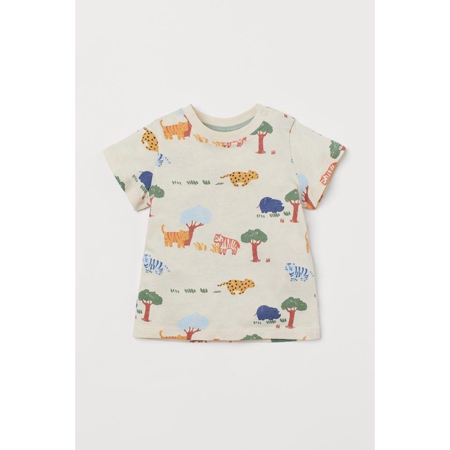Áo phông cộc tay họa tiết cho bé HM US/UK/ES size từ 4-6m đến 3-4y