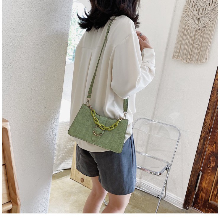Túi xách nữ đeo chéo sang trọng vân da cá sấu cao cấp phối xích trẻ trung TX25 túi đeo vai Chip Xinh Bag | BigBuy360 - bigbuy360.vn