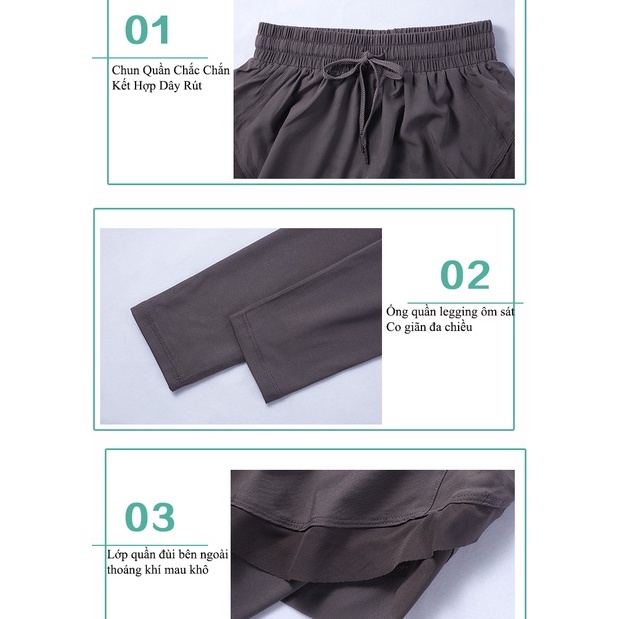 Quần legging nữ tập Gym Yoga 2 lớp | Quần tập gym nữ, tập thể thao chạy bộ LEGGING02