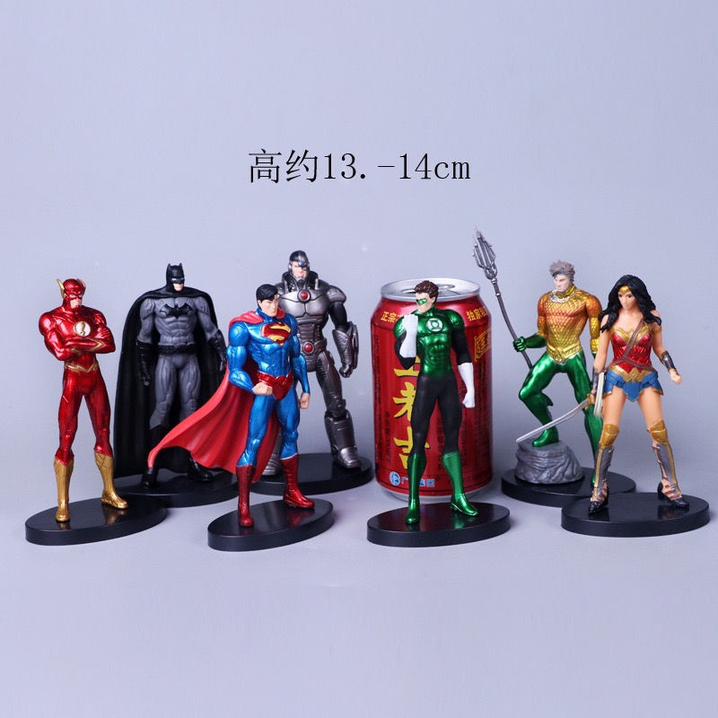 7 mô hình Liên minh công lý trọn bộ siêu anh hùng DC Superman Wonder Woman Batman Đồ trang trí hình nhân vật Flash