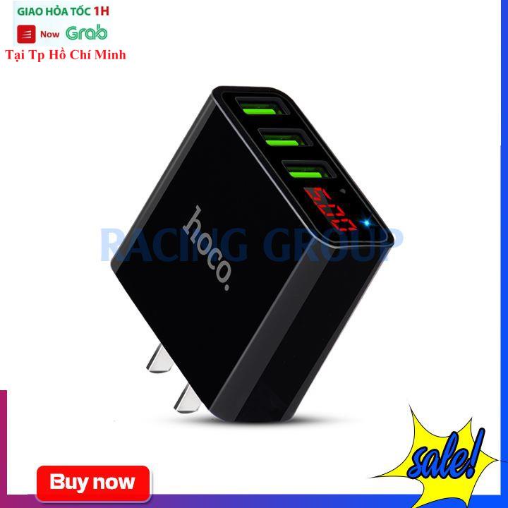 Củ Sạc Nhanh Hoco C15 3 Cổng 5V-2.4A Có Led Hiển Thị - Bảo Hành 12 Tháng