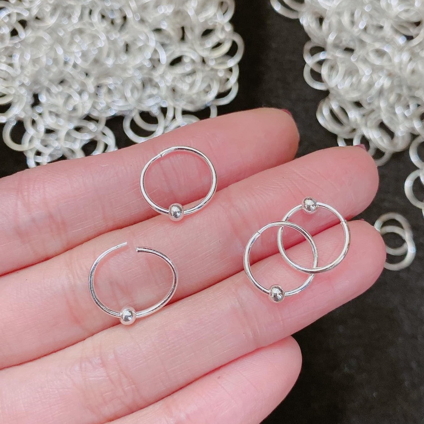 Set Combo 3 Đôi Khuyên Tai Bạc Ta CaoBac Silver Cho Nam Nữ Basic Unisex Hình Tròn Xoắn