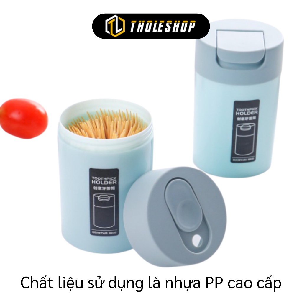 Hộp Đựng Tăm - Lọ Đựng Tăm Xỉa Răng Holder Nắp Bật, Đạt Tiêu Chuẩn Châu Âu 9644