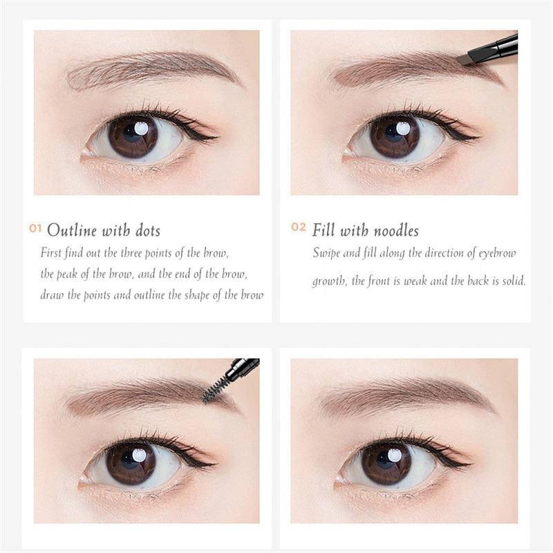 Bút Chì Kẻ Lông Mày Hai Đầu Kháng Nước Lâu Trôi 4 Màu Tùy Chọn