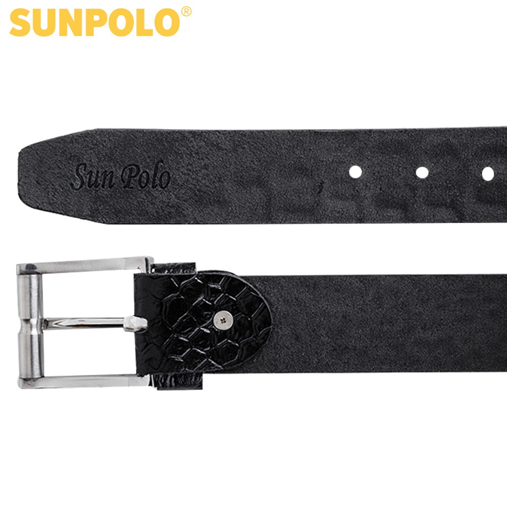 Thắt lưng nam da bò SUNPOLO Đen Nâu Bò - BS06DNB