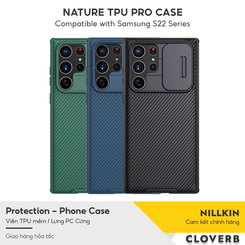Ốp Lưng SAMSUNG Galaxy S22 Ultra NILLKIN CamShield Pro Khung Viền TPU Mềm Chống Sốc Lưng PC Cứng Nắp Trượt Bảo Vệ Camera