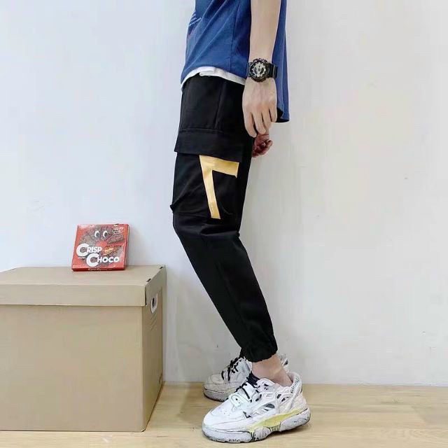 [HÌNH THẬT] Quần jogger thể thao nam túi hộp nắp túi số 7 cực chất, Quần dài kaki nam phối giày sneaker