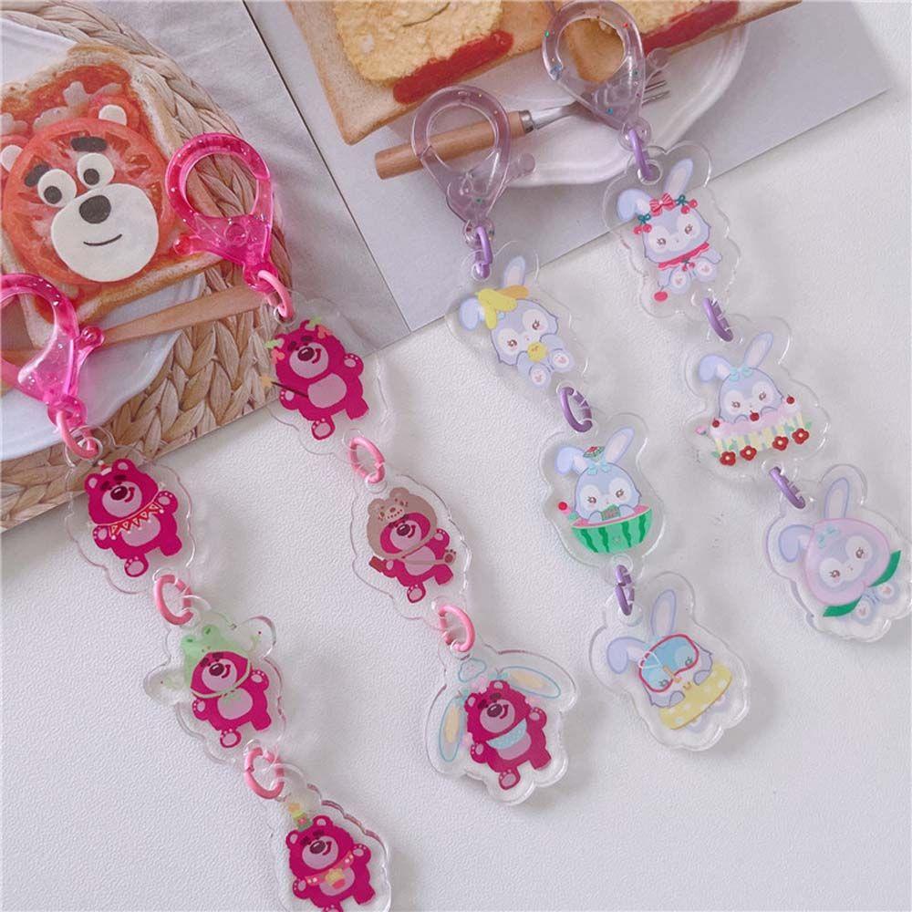 LANFY Móc Khóa Nhựa Acrylic Hình Gấu Dâu Tây StellaLou Dễ Thương
