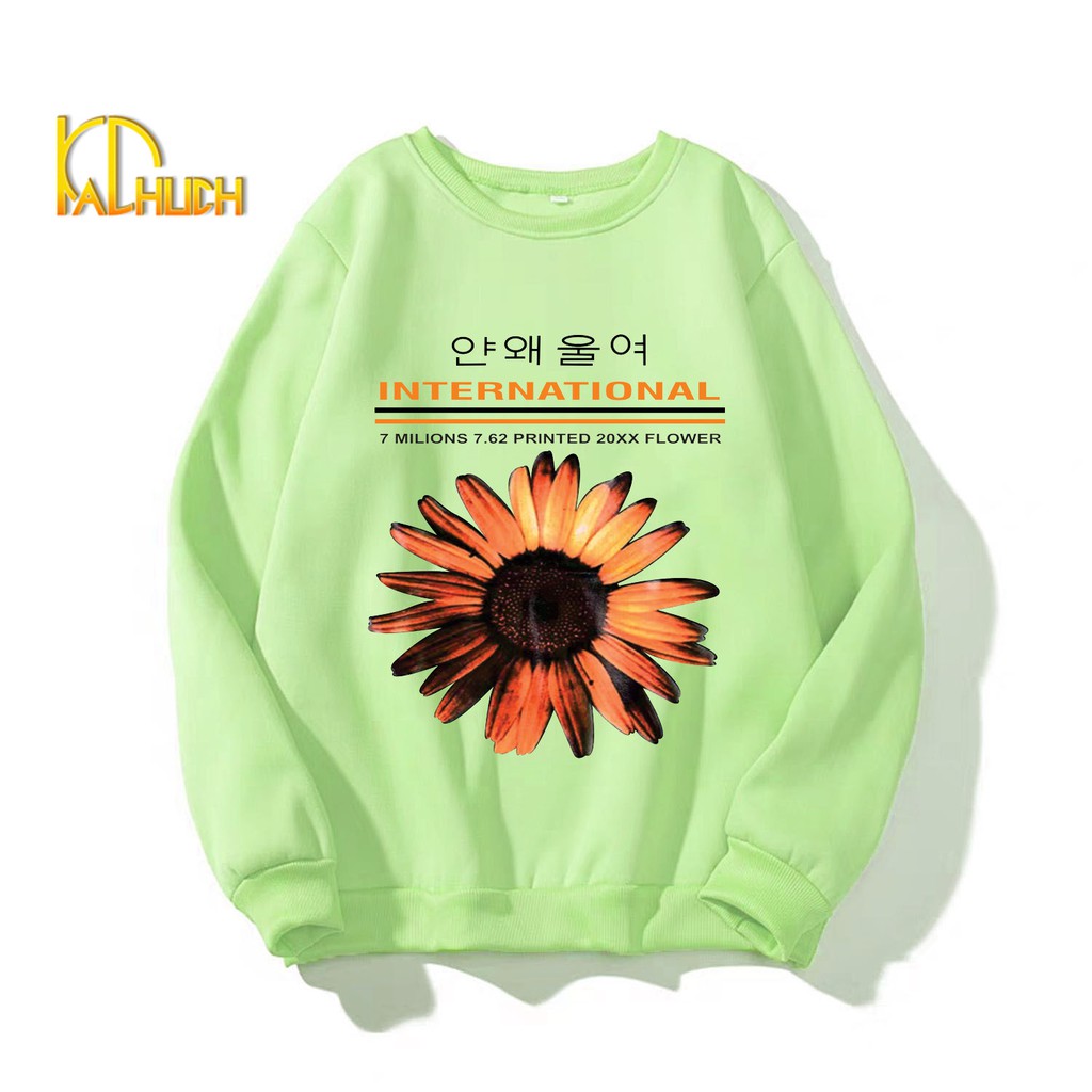 Áo sweater nỉ unisex form rộng SunFlower, thời trang thu đông ulzzang hoa hướng dương