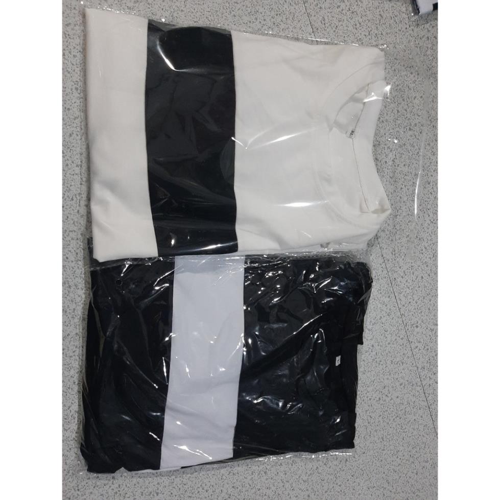 Áo thun nam tay dài TN58 sọc trắng đen mẫu mới về vải sợi tre tổng hợp Đẹp '