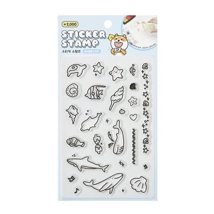 Con Tem Sticker Stamp ARTBOX Hàn Quốc Hình Động Vật Biển Dễ Thương