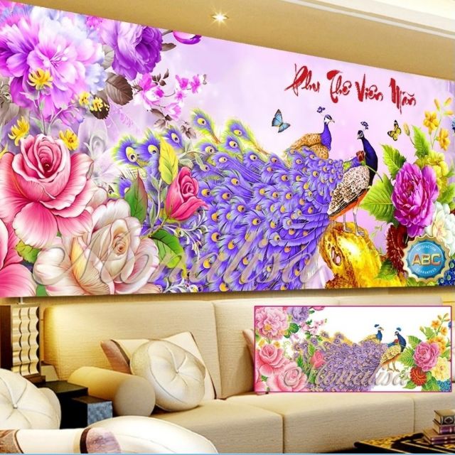 Tranh đính đá phu thê viên mãn tuyệt đẹp (kèm ảnh thật)