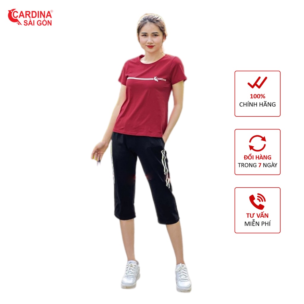 Đồ Bộ Thể Thao Nữ Lửng Vải Cotton Co Giãn Thấm Hút Mồ Hôi Hiệu 𝐂𝐀𝐑𝐃𝐈𝐍𝐀 𝑺𝒂̀𝒊 𝑮𝒐̀𝒏 Vừa Thoải Mái Vừa Tôn Dáng Mã 1CF7