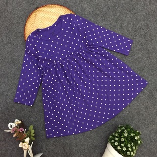 Váy cotton dài tay bé gái