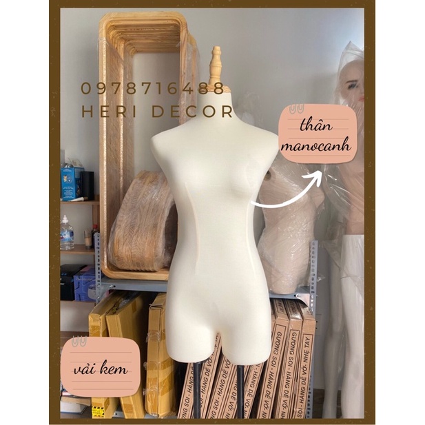 Manocanh bán thân bọc thun chân gỗ