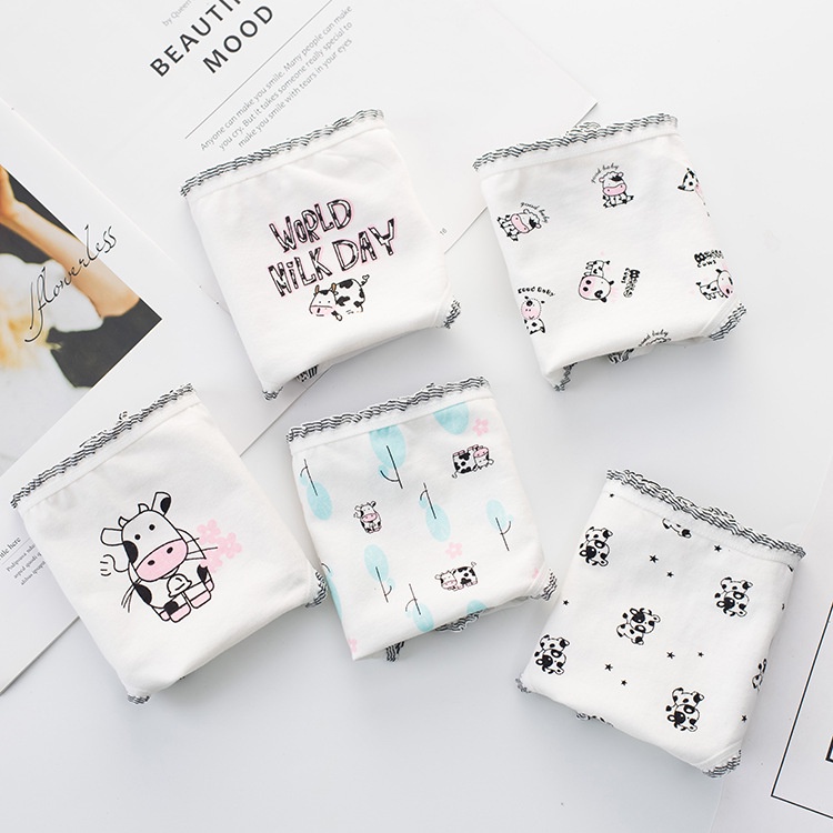 Quần Lót Nữ Họa Tiết Bò Sữa Siêu Dễ Thương, Chất Liêu Cotton Thấm Hút Tuyệt Đối - Subo Shop